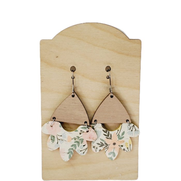 Floral Boho Scalloped Earrings