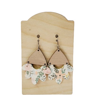 Floral Boho Scalloped Earrings