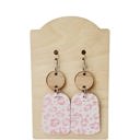 Leopard Pink and White Earrings