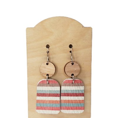 Genuine Leather Striped Earrings