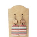  Genuine Leather Striped Earrings