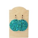 Turquoise Glitter Leather Earrings