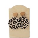  Cheetah Print Raised Drop Earrings