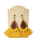  Mustard Yellow Macrame Earrings