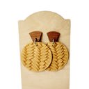  Genuine Leather Mustard Yellow Drop Earrings