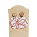  Leather Baseball Drop Earrings