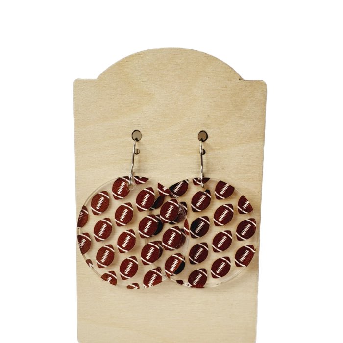 Acrylic Football Earrings