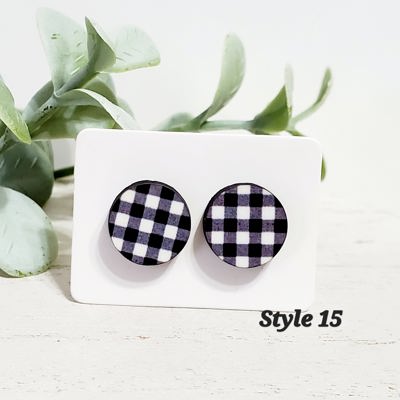 Buffalo Plaid Wood Studs