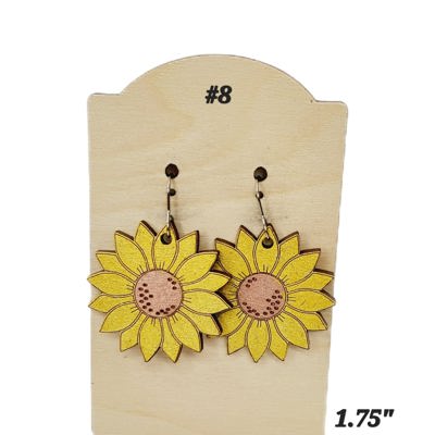Hand Painted Sunflower Earrings