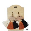  Macrame Cream Orange Black Earrings