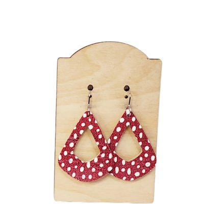 Red White Polka Dot Cutout Earrings