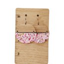  Pink Glitter Wood Earrings
