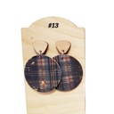 Plaid Stud Drop Earrings