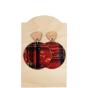 Plaid Stud Drop Earrings