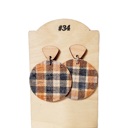  Plaid Stud Drop Earrings