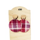  Plaid Stud Drop Earrings