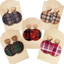  Plaid Stud Drop Earrings