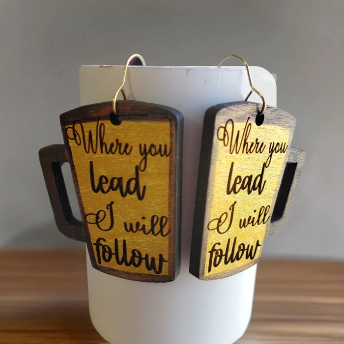 Hand Painted Tall Coffee Mug Earrings