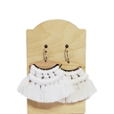  Handmade Macrame White Earrings