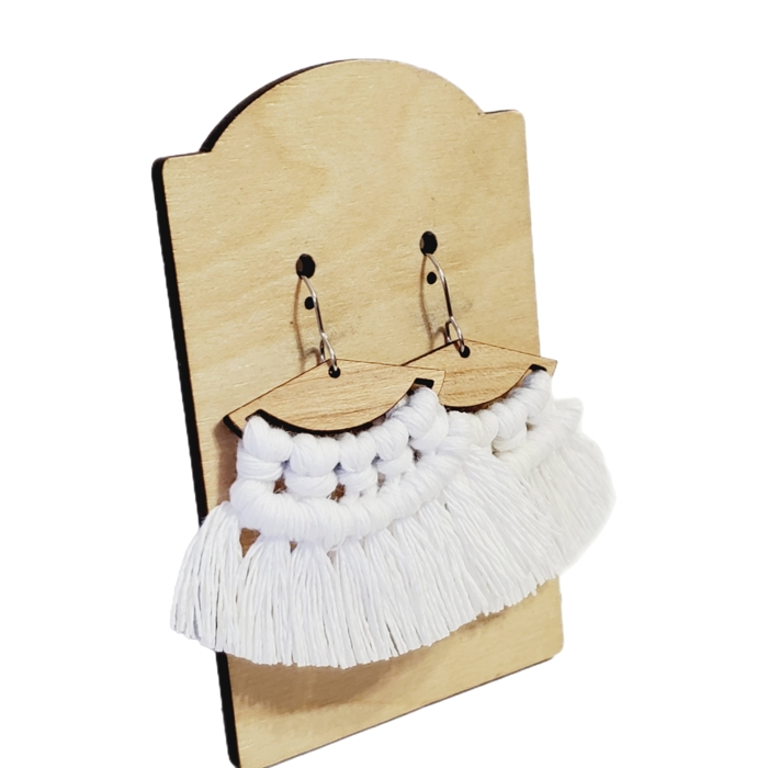 Handmade Macrame White Earrings