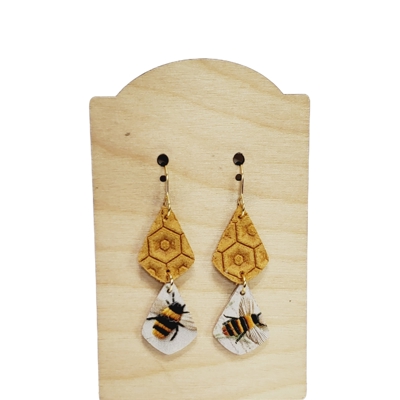 Bee Honeycomb Earrings