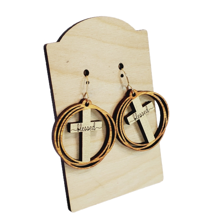 Hand Painted Blessed Cross Earrings