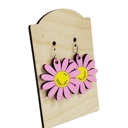 Hand Painted Daisy Pink Earrings