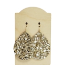  Gold Glitter Teardrop Earrings