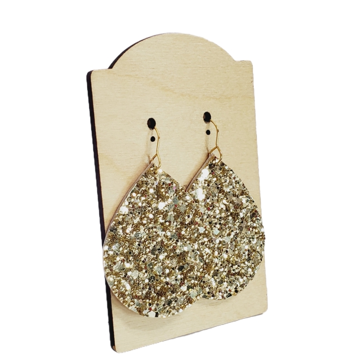 Gold Glitter Teardrop Earrings