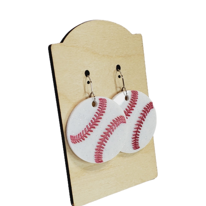 Shimmer Acrylic Baseball Earrings