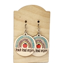  Hand Painted Teach Lead Inspire Earrings