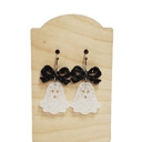  Ghosts Glitter Black Bow Earrings