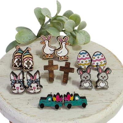 Hand Painted Easter Studs | 22 Styles