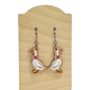  Hand Painted Pink Bow Porch Goose Dangles