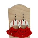  Hand Painted Wood Macrame Baseball Dangles