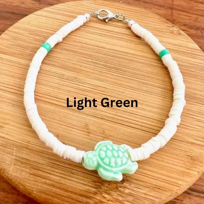 Heishi Beaded Turtle Anklets