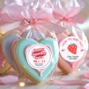  Set of 12 Custom Valentines Day Stickers INCLUDES BAGS, Personalized School Valentines Day Treat Bag Stickers, class treats