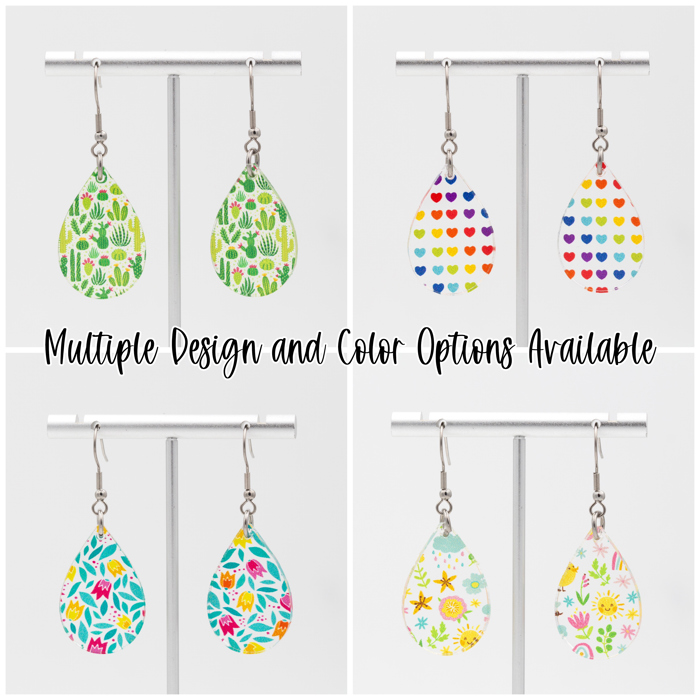 Bright Spring | Teardrop Acrylic Dangle Earrings