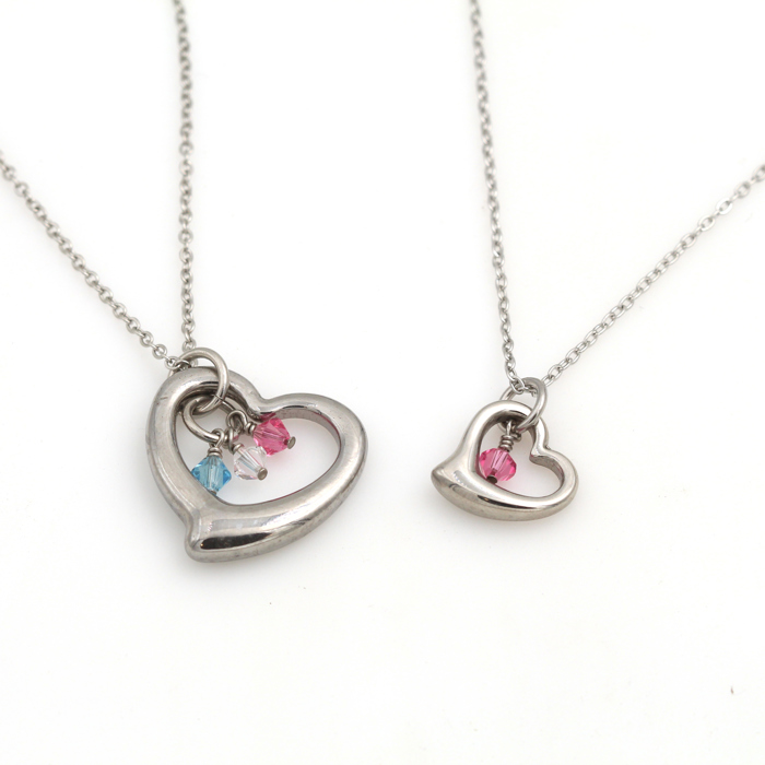 Birthstone HEART Necklace - LARGE