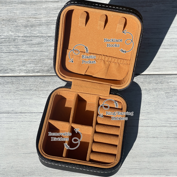 Personalized Name | Birth Flower | Travel Jewelry Box