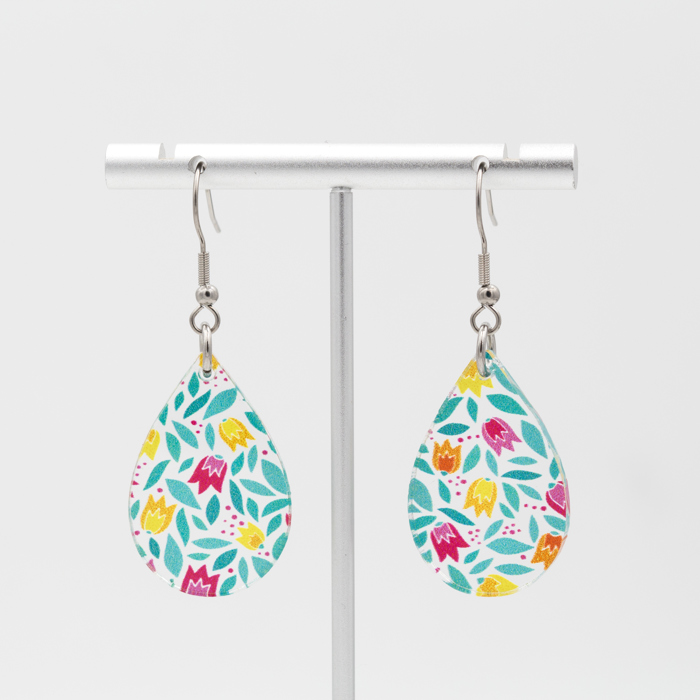 Tulips | Teardrop Acrylic Dangle Earrings