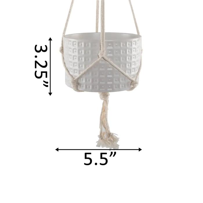 5" Gladiator Ceramic Hanging Pot 