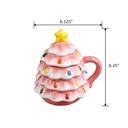  18 OZ Xmas Tree Ceramic Mug w Lid