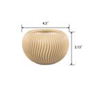  14 oz Wavy Ribbed Ceramic Bowl Candle – Veranda (Beige)