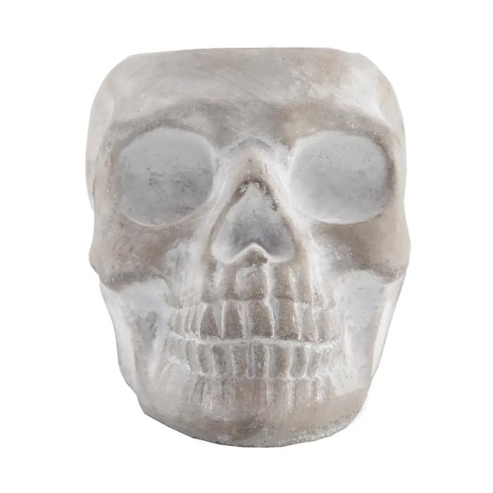 5" Cement Sugar Skull Planter 