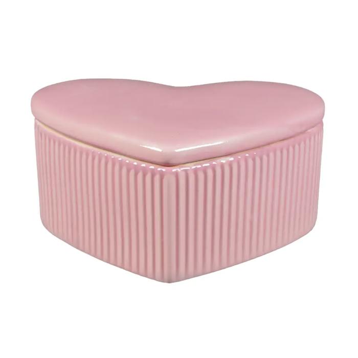 6.25" Ceramic Heart Candle w/Lid (14.5 oz) - Vanilla Cloud
