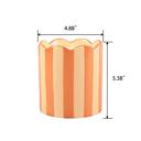  15 oz Orange Scallop Stripe Ceramic Candle – Fresh Peaches