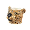  23.5 oz Leopard Head Ceramic Candle – Mahogany Teakwood