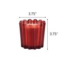  3.75"D Cherry Glass Ribbed Candle - Mahogany Teakwood (7oz)