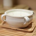  Stoneware Bowl Candle with Handles - Santal